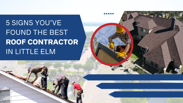 Roofing contractor installing shingles on a residential home roof in Little Elm, Texas.