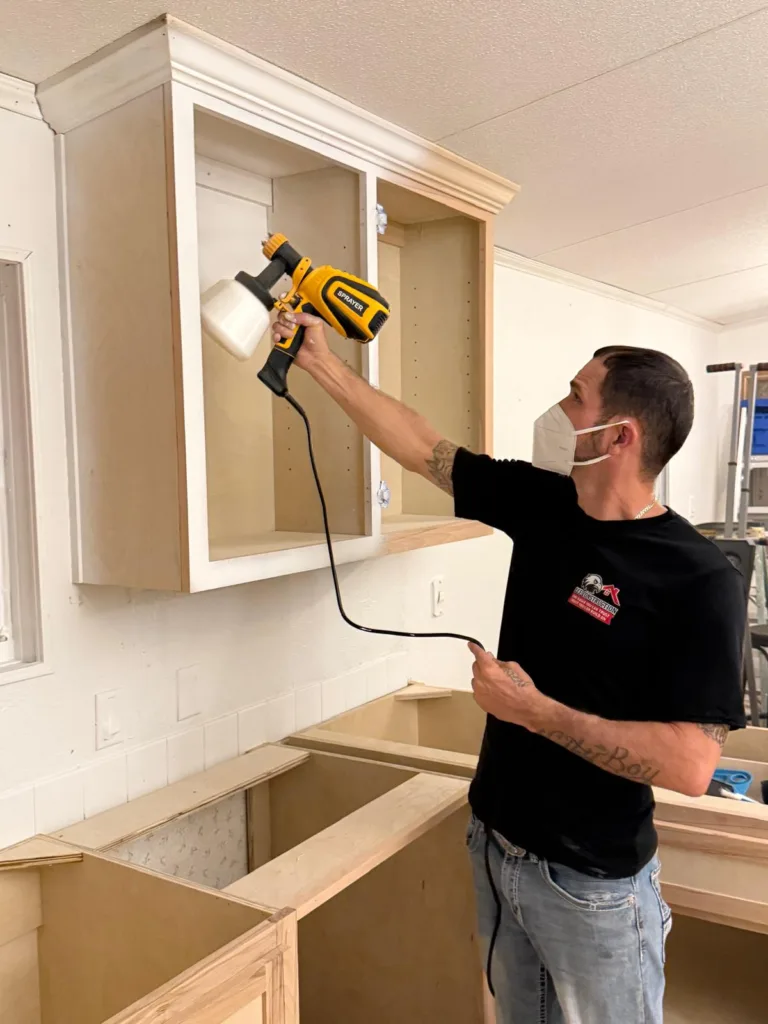 Lee construction experienced team performing a interior home kitchen work